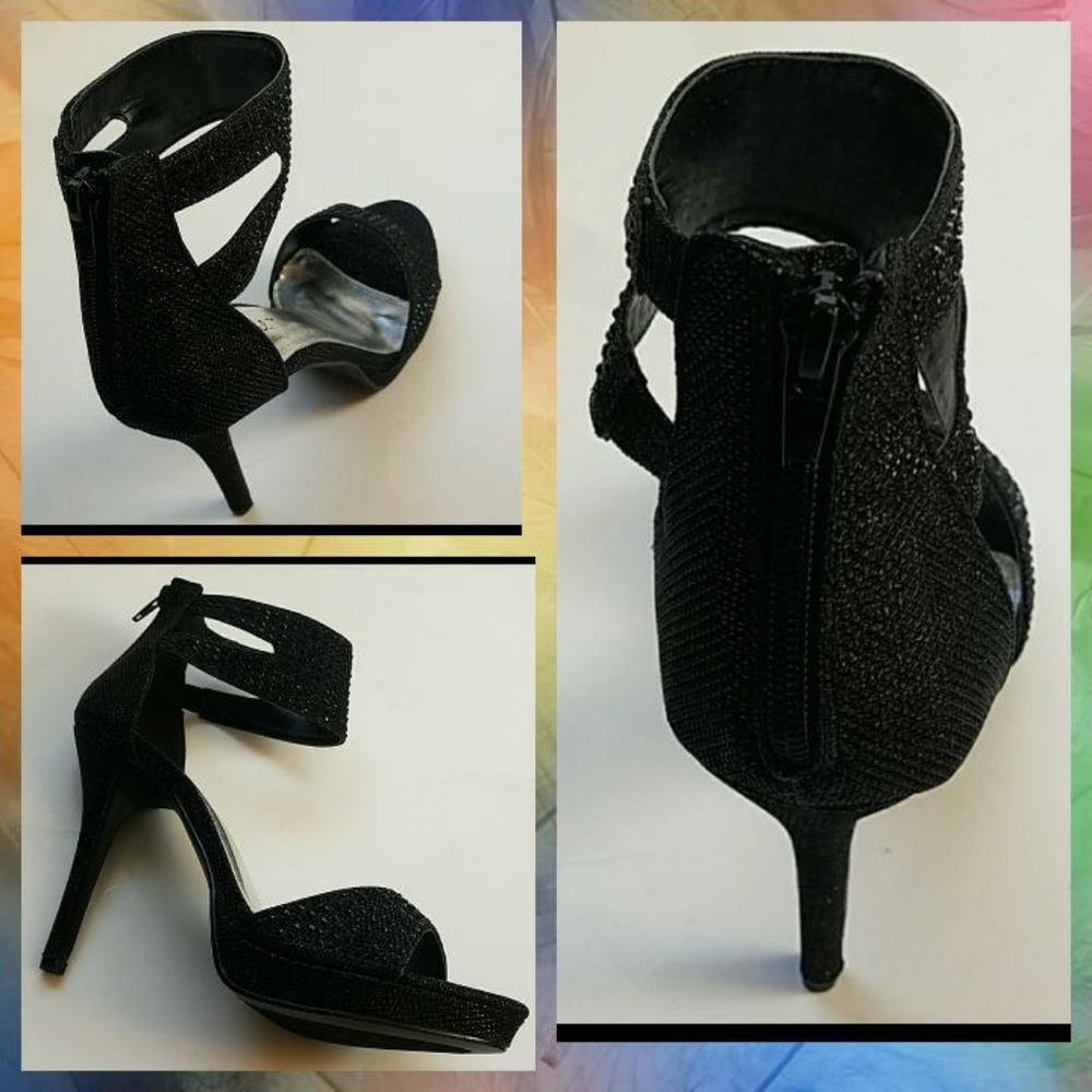 Black  Rhinestone  Embellishment heels